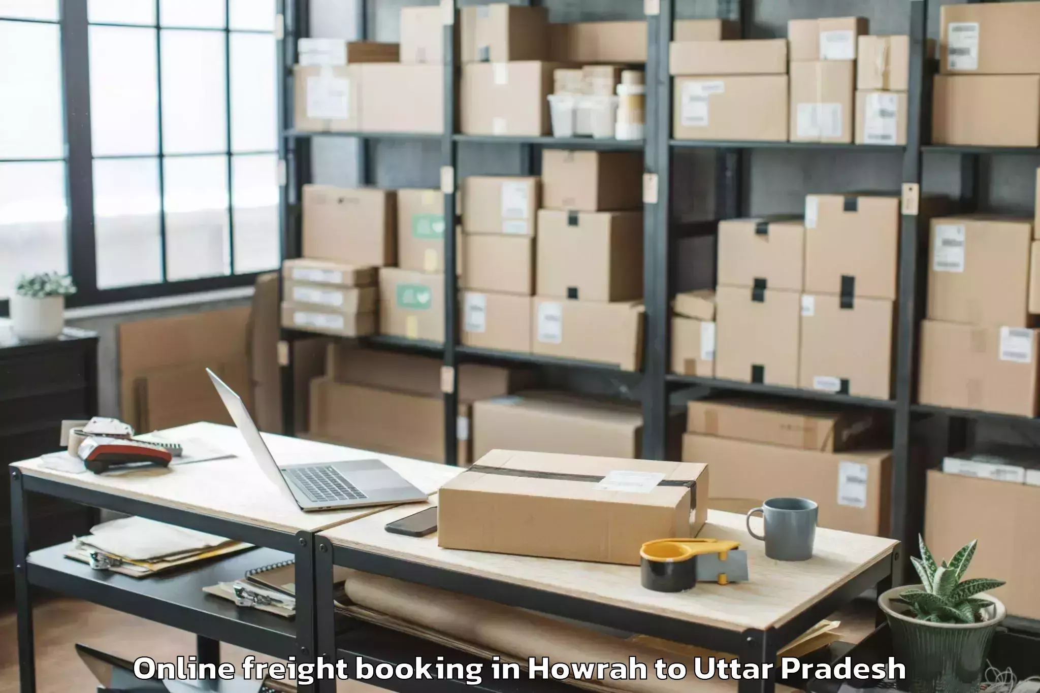 Affordable Howrah to Etawa Online Freight Booking